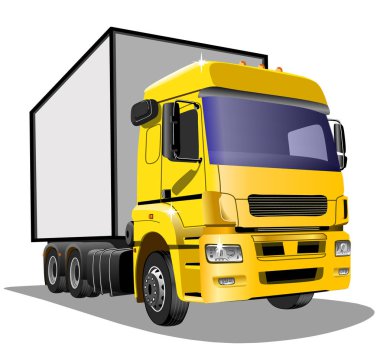 Beyaz bir arka planda vektör çizim karikatür kamyon