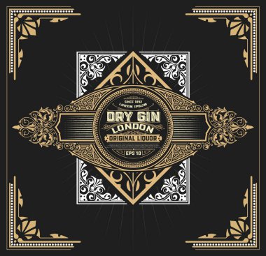 Çiçek süslemeli klasik etiket