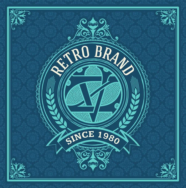 Vintage Logo Mall Företagsidentitet Design Med Blomstrar Elegant Designelement Vector — Stock vektor