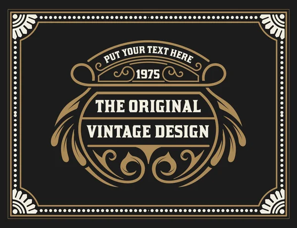 Design Vintage Com Ornamentos Florais — Vetor de Stock