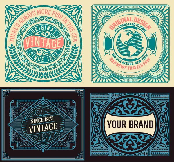 Set Vintage Labels — Stock Vector
