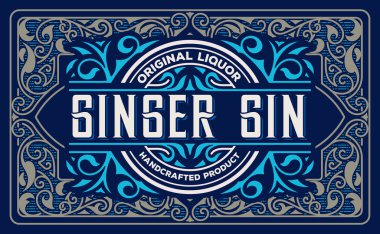 Çiçek çerçeveli cin etiketi