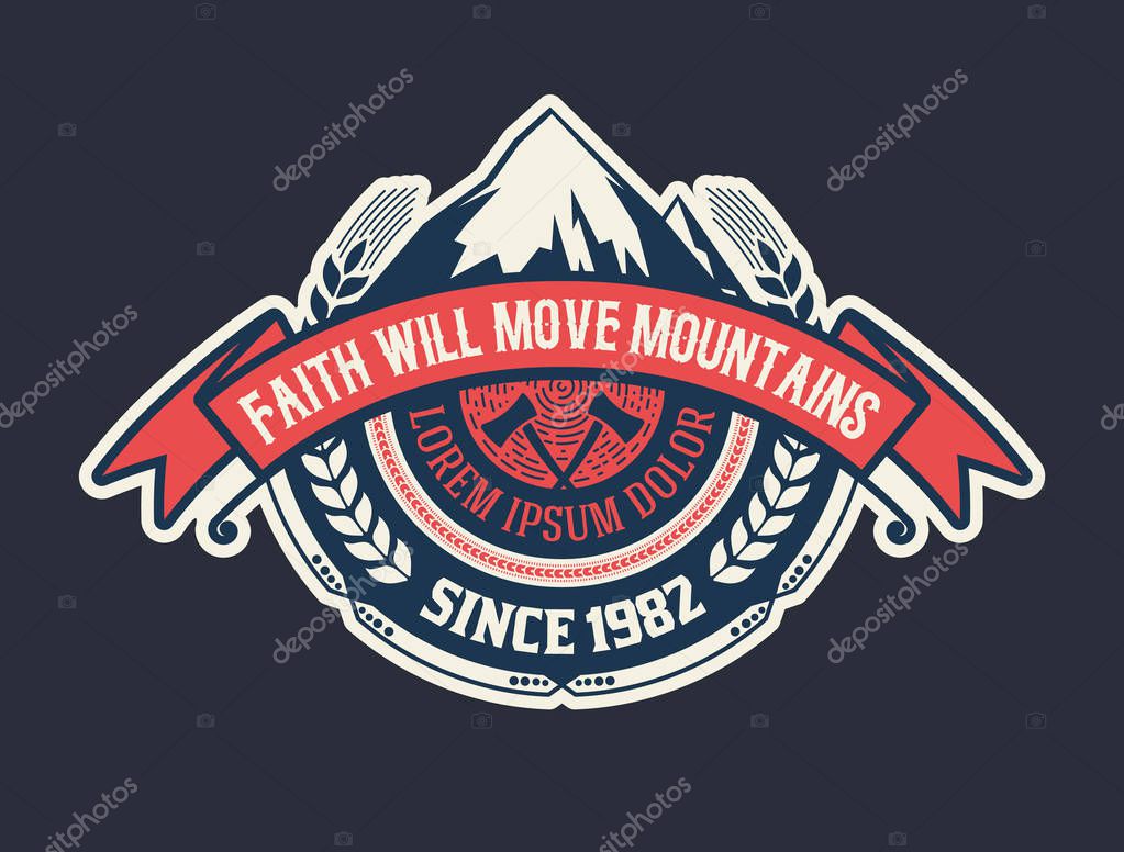 Vintage camp logo. Vector layered