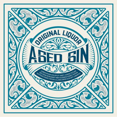 Klasik cin etiketi. Vektör katmanlı