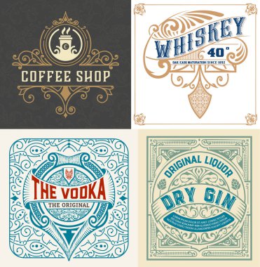 4 ambalaj Labes. vektör katmanlı