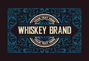 Eski etiket ile çerçeve çiçek