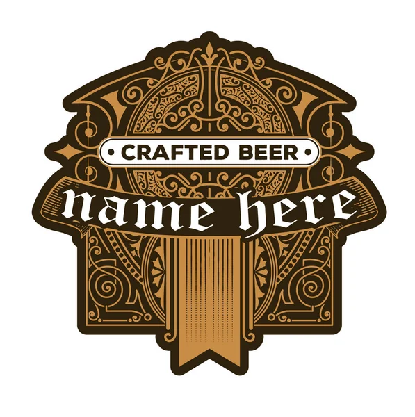Craft beer vintage label — Stock Vector