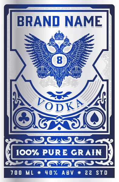 Etiqueta de vodka vintage para el embalaje. Capas de vectores — Vector de stock