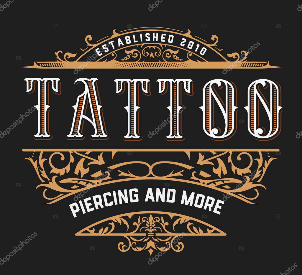 Vintage template with floral elements