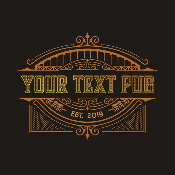 Logo Vintage Pub. Vettore stratificato — Vettoriale Stock