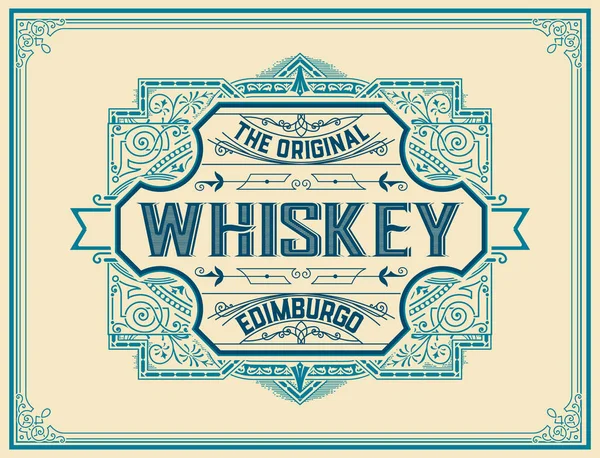 Etiqueta de whisky para el embalaje. Capas de vectores — Vector de stock