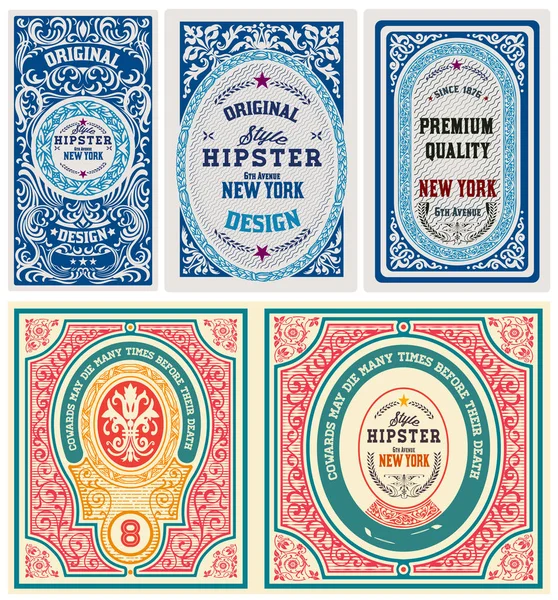 Set of 5 labels. Western style Royalty Free Stock Vectors