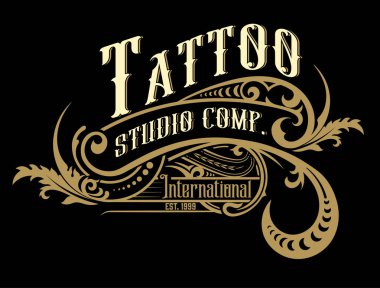 Çiçek Elementleri ile Vintage Logo