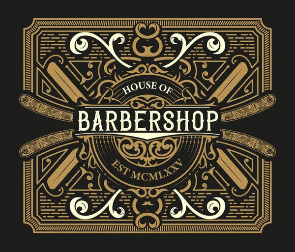 Barber shop label, westerse stijl — Stockvector