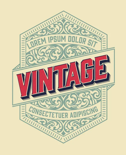 Vector Vintage-Rahmen für Logo, Etikettendesign. Ornate Logo templat — Stockvektor