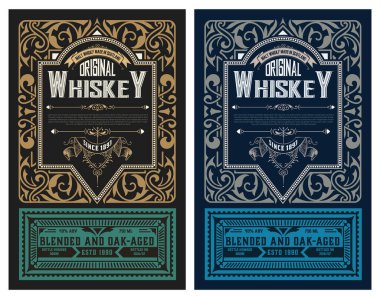 Whiskey Label eski tasarım vektör illüstrasyonu