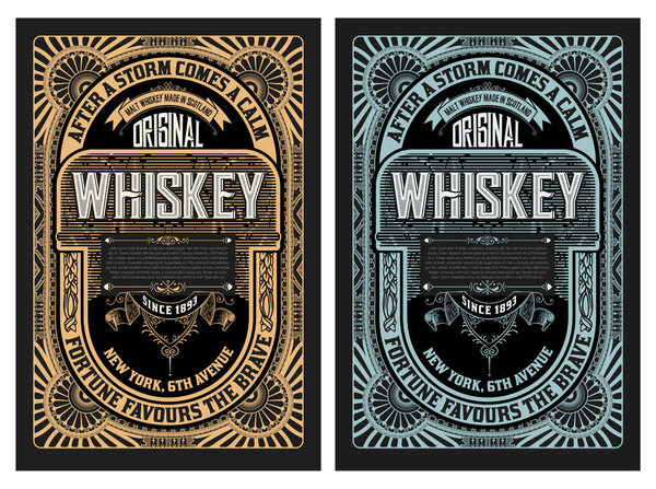 Старый дизайн этикетки для виски и вина этикетки, баннер ресторана
,