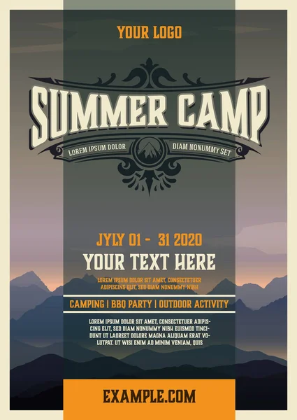 Vintage Summer Camp Posterflyer — Stockvektor