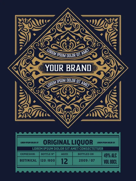 Etiqueta Vintage Gin Capas Vectores — Vector de stock