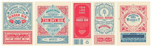 Set Vintage Labels Packing — Stock Vector