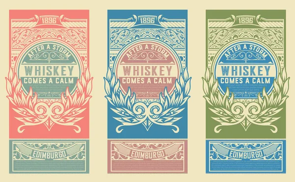 Etiquetas Vintage Para Whisky Otros Productos — Vector de stock