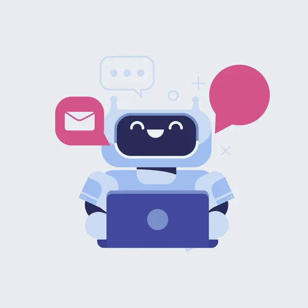 Bot Chat Vettoriale Assistenza Virtuale Del Sito Web App Mobile — Vettoriale Stock