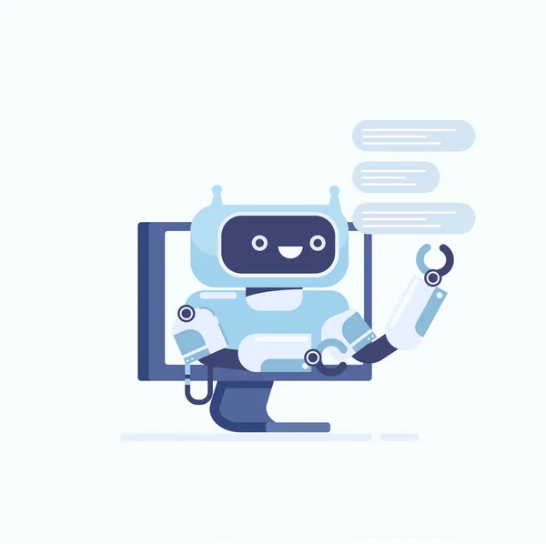 Bot Chat Asistencia Virtual Del Sitio Web Aplicación Móvil — Archivo Imágenes Vectoriales