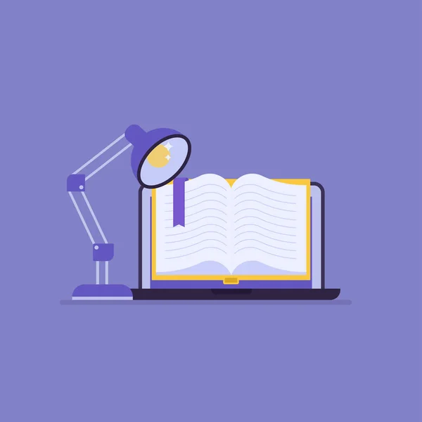 e-kitap düz simgesi, vektör çizim