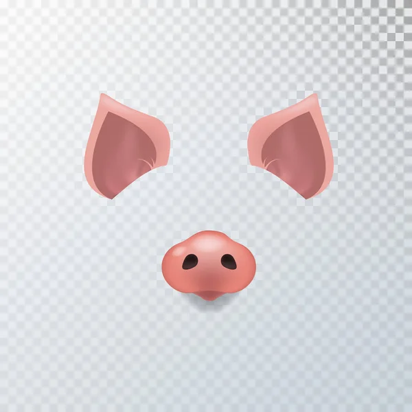 Animal Porco Face Vídeo Chat Efeitos Foto Filtros Selfie —  Vetores de Stock