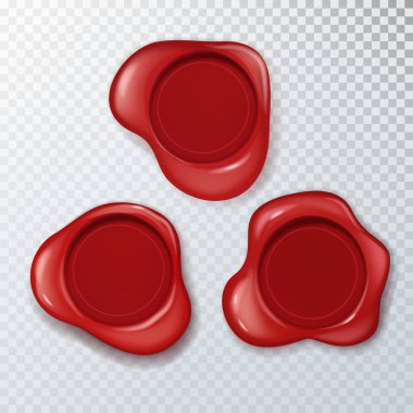 Gerçekçi vektör kırmızı mum damga ayarla.