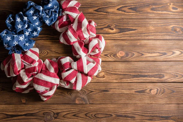 4Th July Independence Day Wreath Colors Usa National Flag Stars — Stock Photo, Image