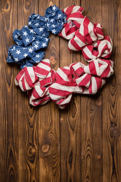 Colorful American Patriotic Stars Stripes Independence Wreath Commemorate Independence Day — Stock Photo, Image