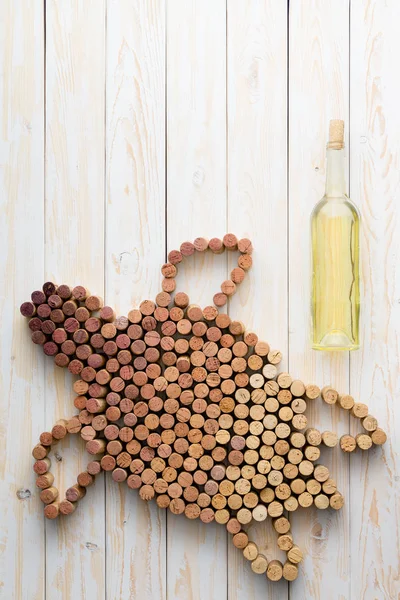 Decorative Creative Sea Turtle Design Composed Used Wine Corks Full — Stock Photo, Image