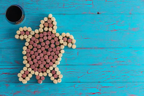 Design Artístico Uma Tartaruga Marinha Rolhas Garrafa Vinho Juntamente Com — Fotografia de Stock