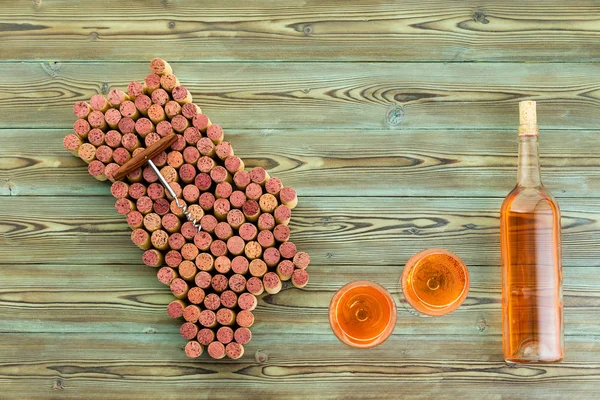 Mapa Vale Napa Califórnia Feito Rolhas Vinho Usadas Com Abridor — Fotografia de Stock