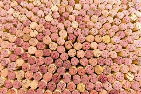 Close Densely Packed Red Wine Bottle Corks Standing End Full — Stock Photo, Image