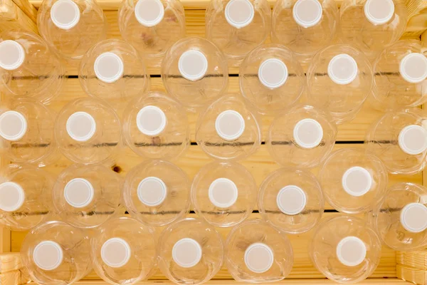 Linhas Densamente Embaladas Garrafas Plástico Vazias Prontas Para Reciclagem Seladas — Fotografia de Stock