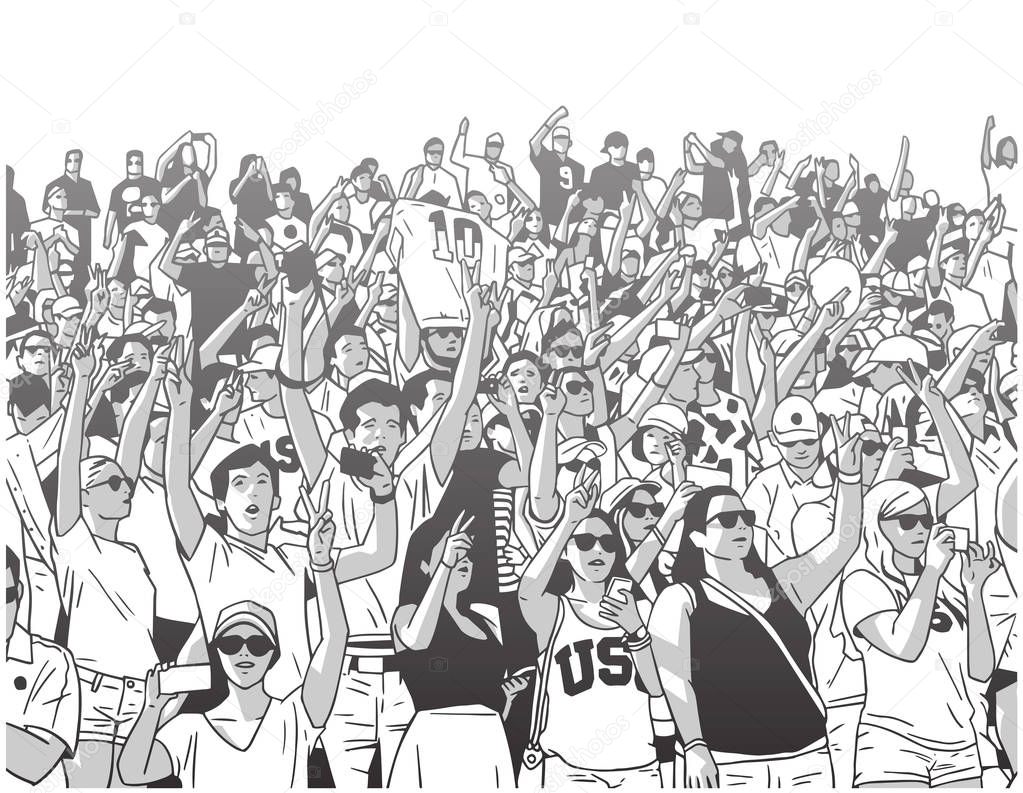 Illustration of 2020 Tokyo Olympics stadium crowd