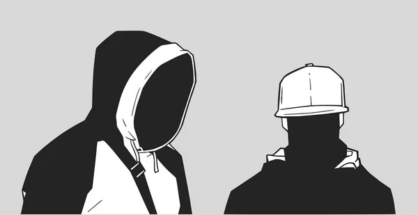 Illustration Jeunes Membres Gangs Londoniens — Image vectorielle