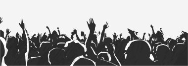 Canlı müzik olay partisi festivalinde genç insanların büyük kalabalığın Illustration