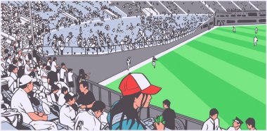 Spor müsabakalarında arena stadyum kalabalığının illüstrasyonu