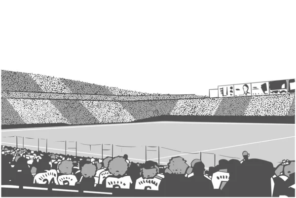 Ilustración Multitud Del Estadio Arena Evento Deportivo — Archivo Imágenes Vectoriales