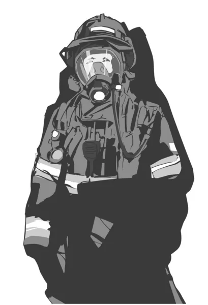 Illustration Stylisée Conception Pompier Équipement Protection — Image vectorielle
