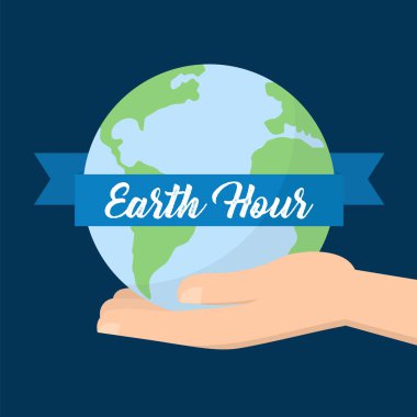 Dünya saat konser. Dünya gezegeni topu bir insan elde