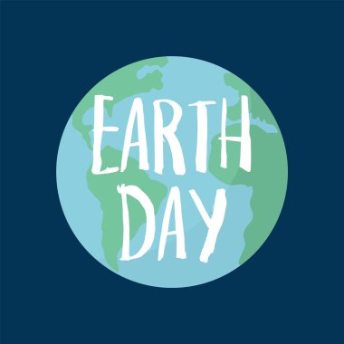 Dünya günü içeriği. Koyu mavi arka planda dünya topu