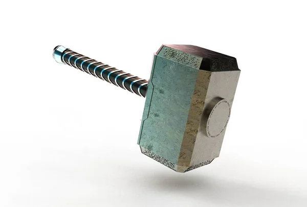 beyaz izole thor hammer 3D çizimi