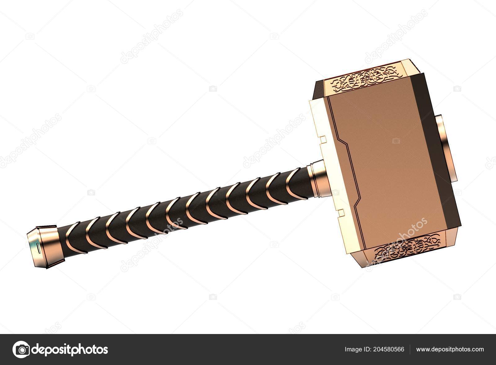 Ilustración Del Martillo Thor Aislado Blanco — Foto de