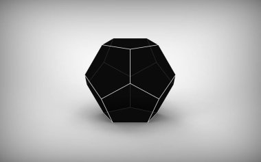 3d illustration of dodecahedron isolated on white clipart