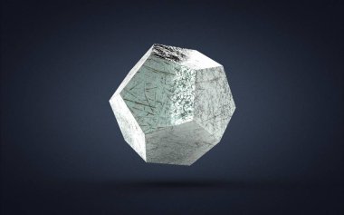 koyu arka plan üzerinde izole dodecahedron 3D çizimi