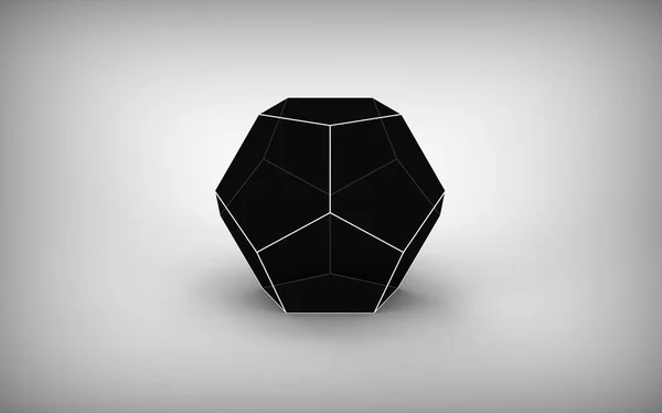 beyaz izole dodecahedron 3D çizimi